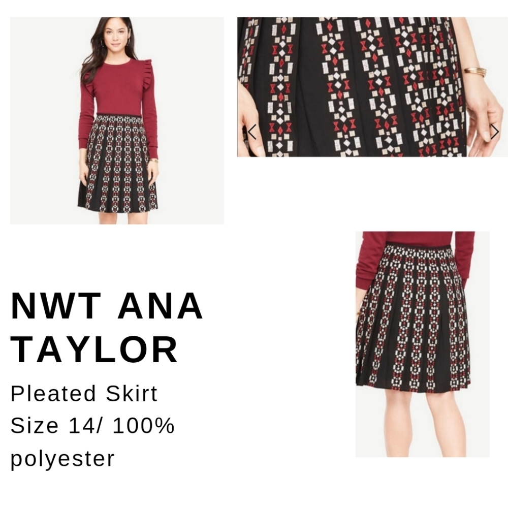 𝅺NWT Ann Taylor pleated Skirt Size 14
